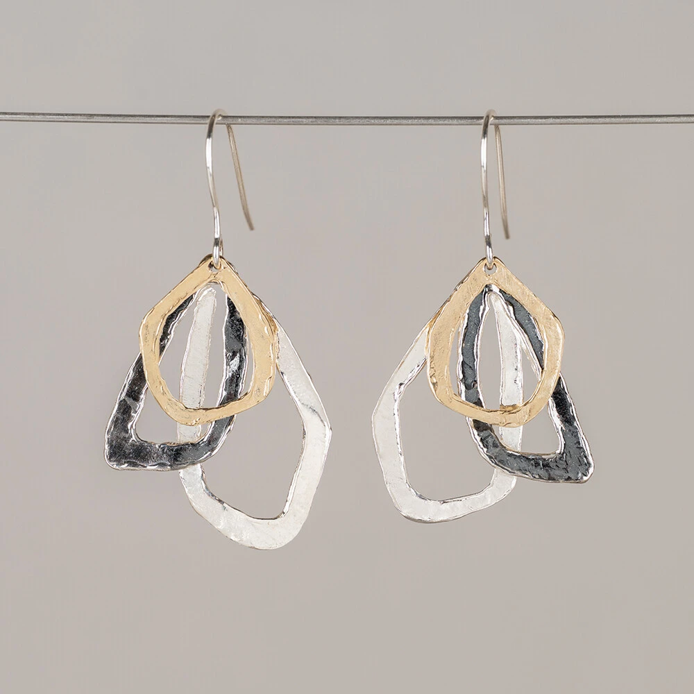 Oorhangers zilver, geoxideerd en verguld