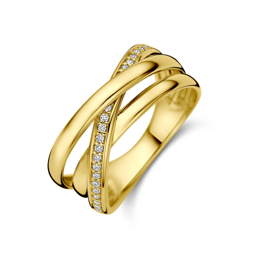 ring diamant 0.15ct h si 14K geelgoud