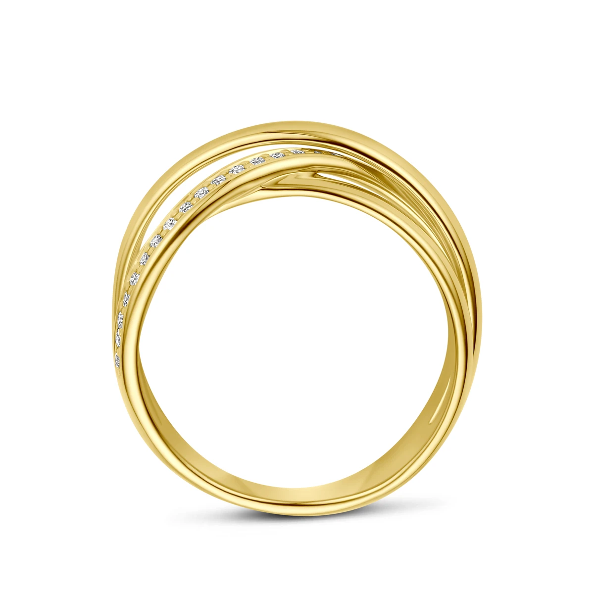 ring diamant 0.15ct h si 14K geelgoud