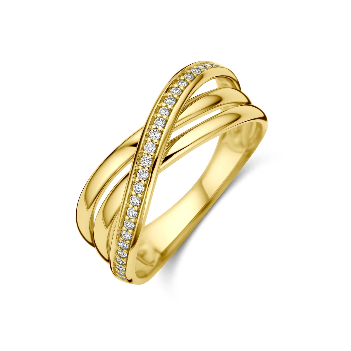 ring diamant 0.16ct h si 14K geelgoud