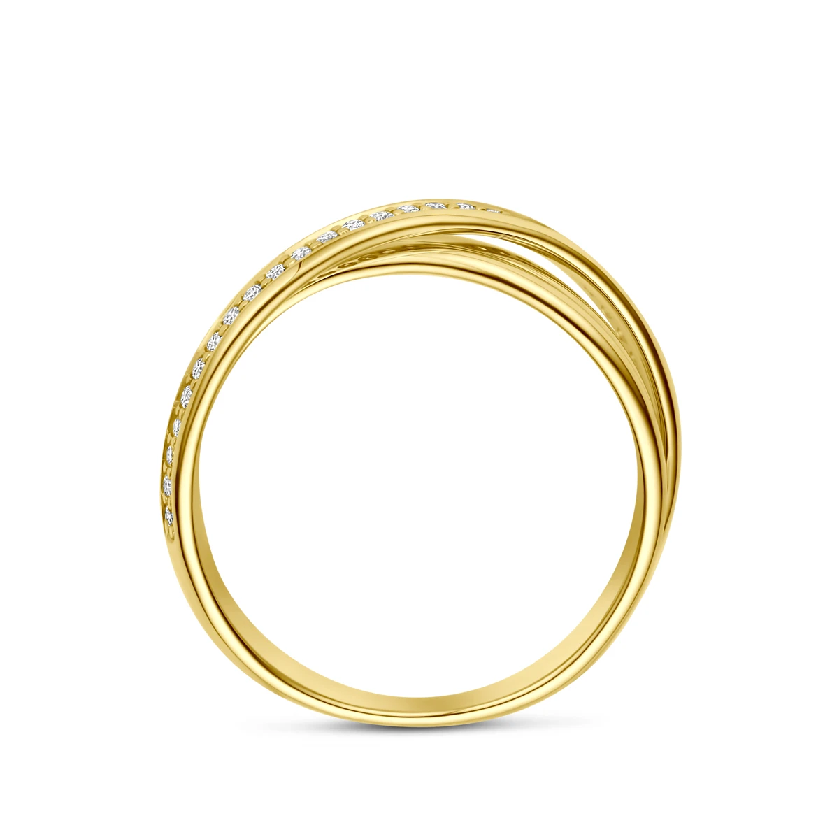 ring diamant 0.16ct h si 14K geelgoud