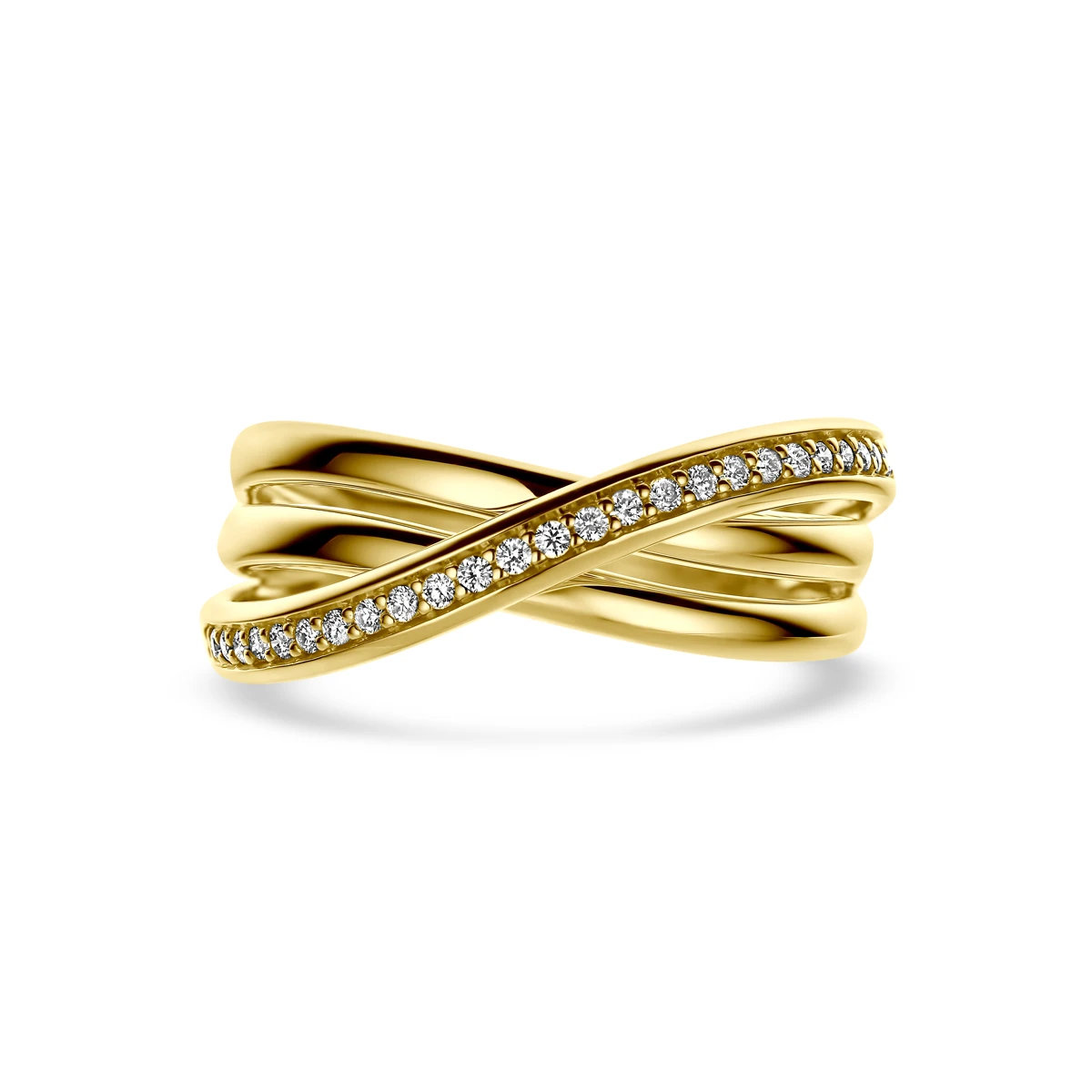 ring diamant 0.16ct h si 14K geelgoud