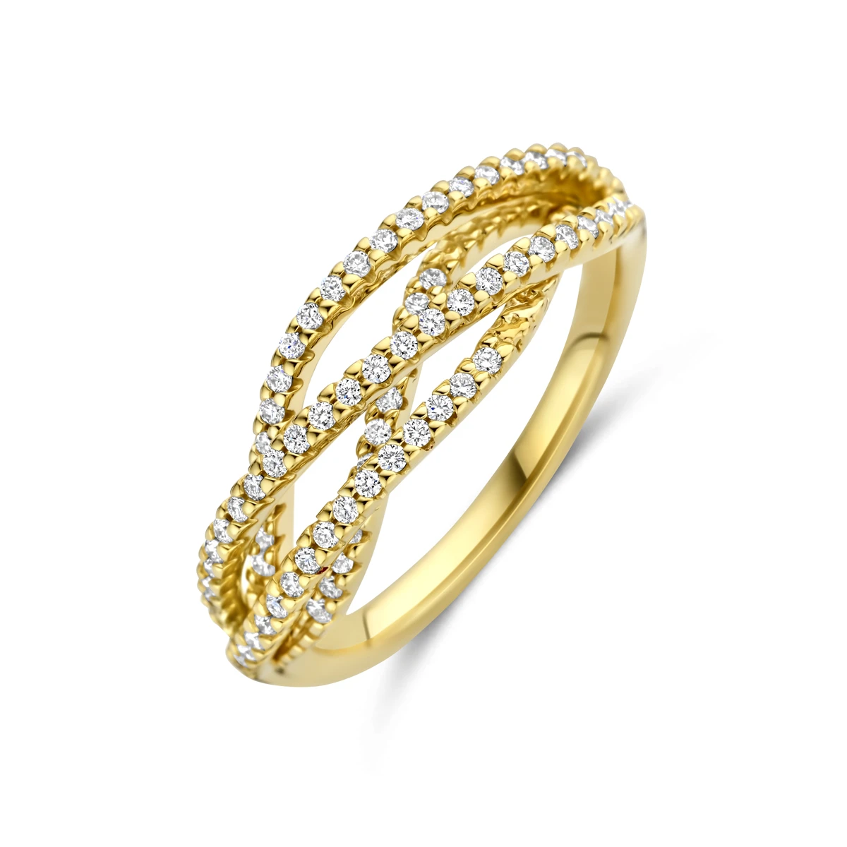 ring diamant 0.34ct h si 14K geelgoud