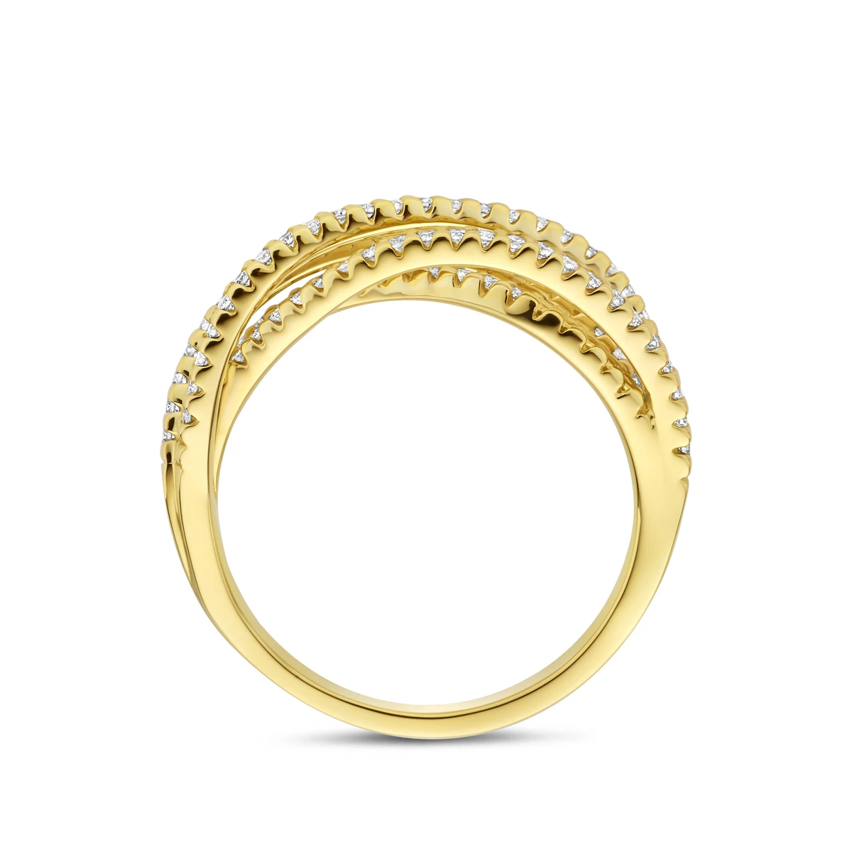ring diamant 0.34ct h si 14K geelgoud