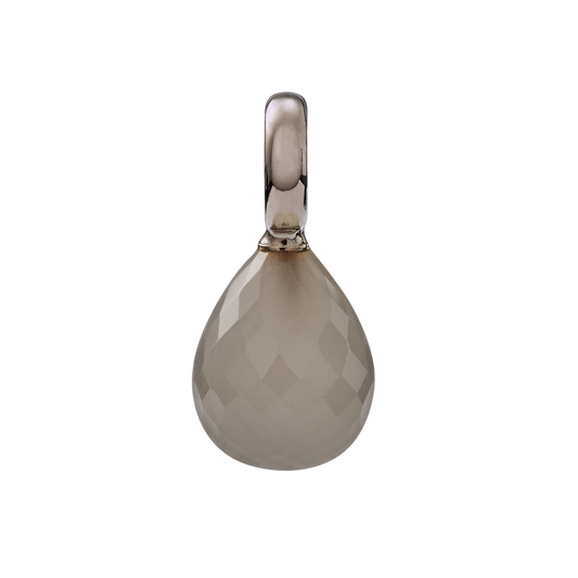 Snoepjes | 14 karaat witgouden hanger met witte maansteen | druppelvormig 12 x 10 mm | met groot oog