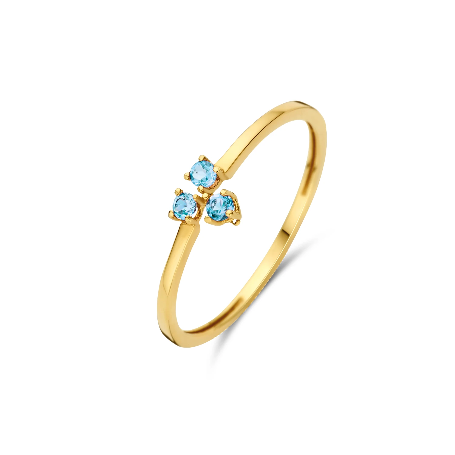 Triangle Blue Topaz Ring