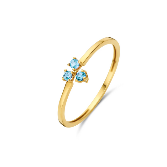 Triangle Blue Topaz Ring