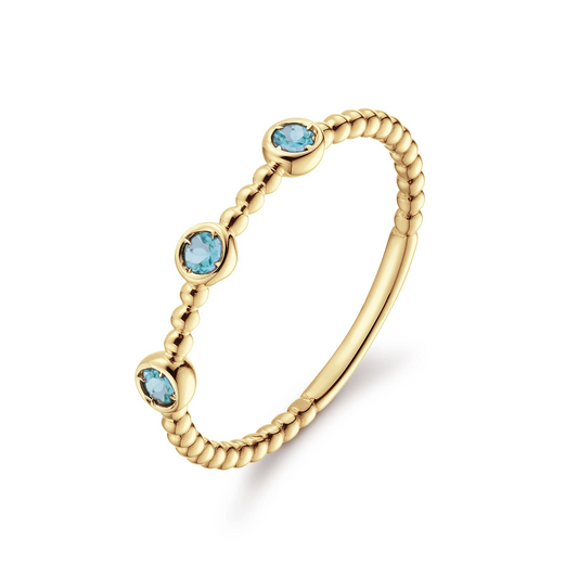 Triple London Blue Topaz Ring