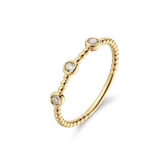 Triple White Topaz Ring